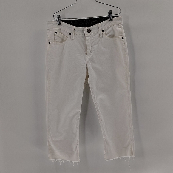 Wrangler Denim - Wrangler Q-baby Altered Crop Denim Jeans Size 7 8 White No Gap Waist